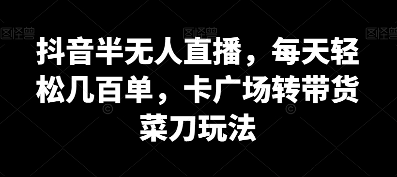 抖音半无人直播，每天轻松几百单，卡广场转带货菜刀玩法【揭秘】 - 163资源网-163资源网