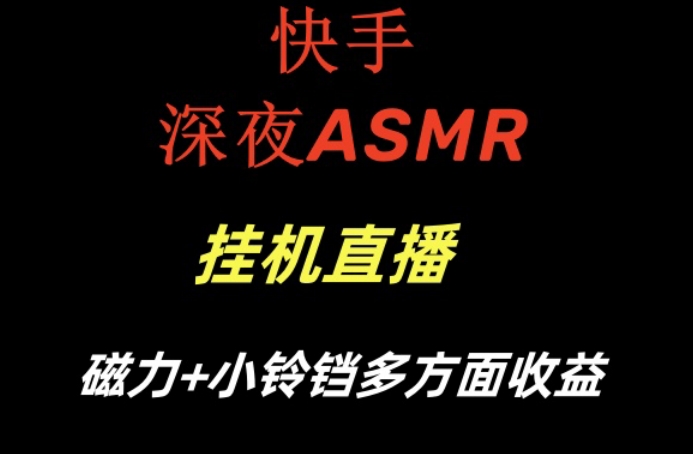 快手深夜ASMR挂机直播，磁力+小铃铛收益（附带工具和5G素材）【揭秘】 - 163资源网-163资源网