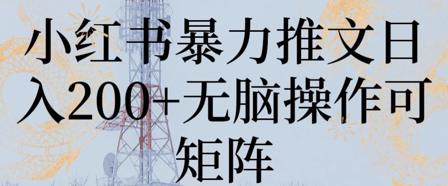 小红书暴力推文日入200+无脑操作可矩阵【揭秘】 - 163资源网-163资源网