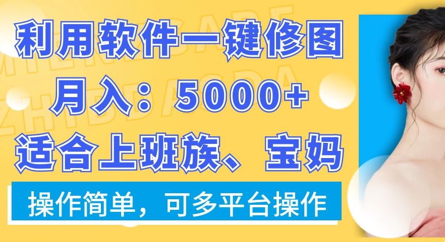 利用软件一键修图月入5000+，适合上班族、宝妈，操作简单，可多平台操作【揭秘】 - 163资源网-163资源网