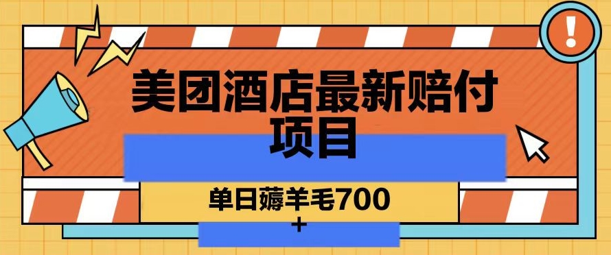 美团酒店最新赔付项目，单日薅羊毛700+【仅揭秘】 - 163资源网-163资源网