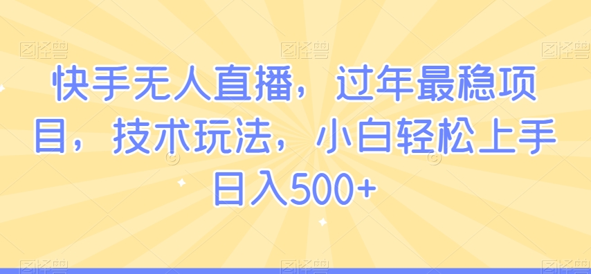 快手无人直播，过年最稳项目，技术玩法，小白轻松上手日入500+【揭秘】 - 163资源网-163资源网