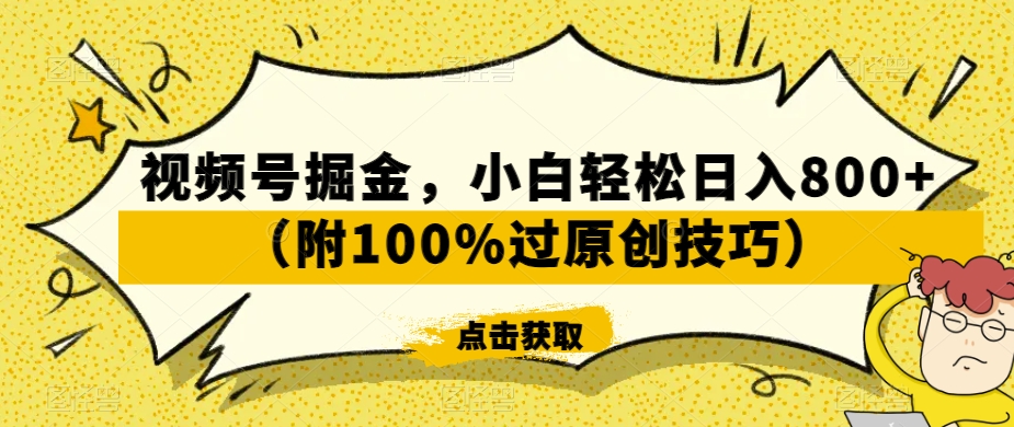 视频号掘金，小白轻松日入800+（附100%过原创技巧）【揭秘】 - 163资源网-163资源网