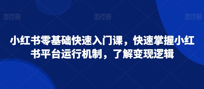 小红书零基础快速入门课，快速掌握小红书平台运行机制，了解变现逻辑 - 163资源网-163资源网