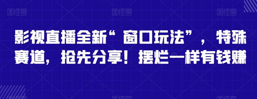 影视直播全新“窗口玩法”，特殊赛道，抢先分享！摆烂一样有钱赚【揭秘】 - 163资源网-163资源网