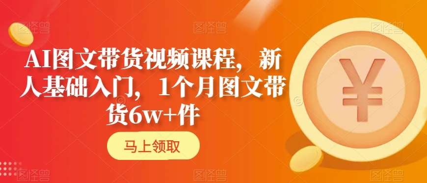 AI图文带货视频课程，新人基础入门，1个月图文带货6w+件 - 163资源网-163资源网