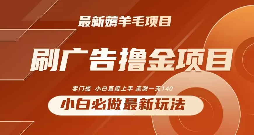 2024最新小白必撸项目，刷广告撸金最新玩法，亲测一天140【揭秘】 - 163资源网-163资源网