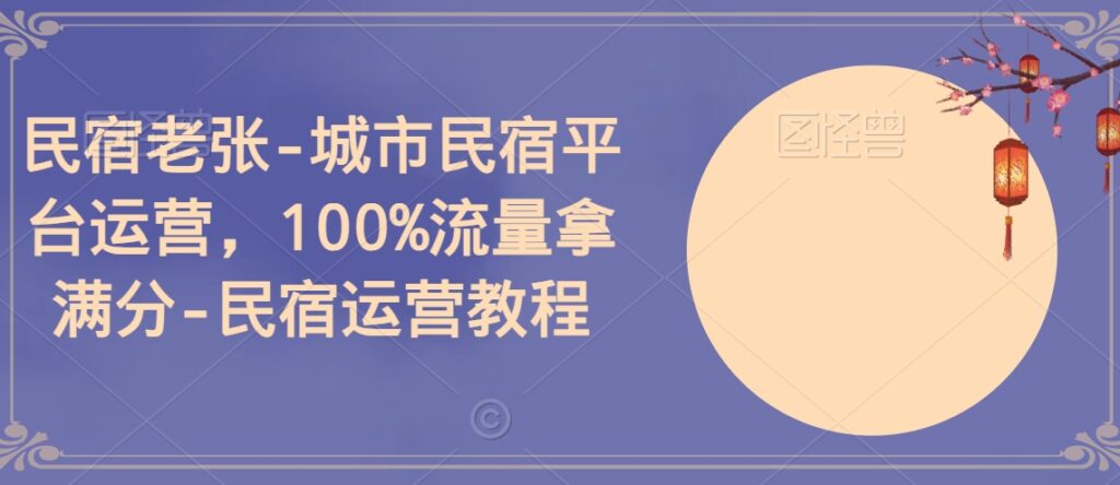 民宿老张-城市民宿平台运营，100%流量拿满分-民宿运营教程 - 163资源网-163资源网