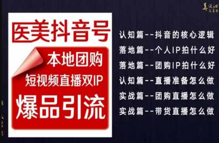 2024医美如何做抖音，医美抖音号本地团购，短视频直播双IP，爆品引流 - 163资源网-163资源网