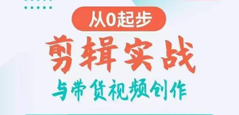 剪辑实战与带货视频创作，从0起步，掌握爆款剪辑思维，让好视频加持涨粉带货 - 163资源网-163资源网