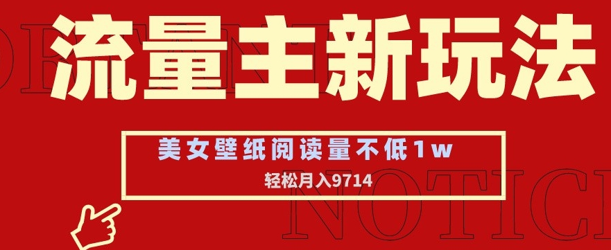 流量主新玩法，美女壁纸和头像，阅读量不低于1w，月入9741【揭秘】 - 163资源网-163资源网