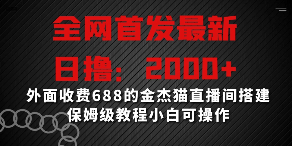 全网首发最新，日撸2000+，外面收费688的金杰猫直播间搭建，保姆级教程小白可操作【揭秘】 - 163资源网-163资源网