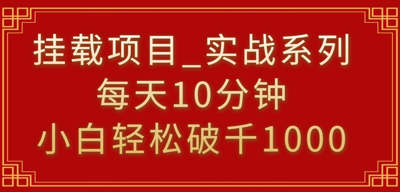 挂载项目，小白轻松破1000，每天10分钟，实战系列保姆级教程【揭秘】 - 163资源网-163资源网