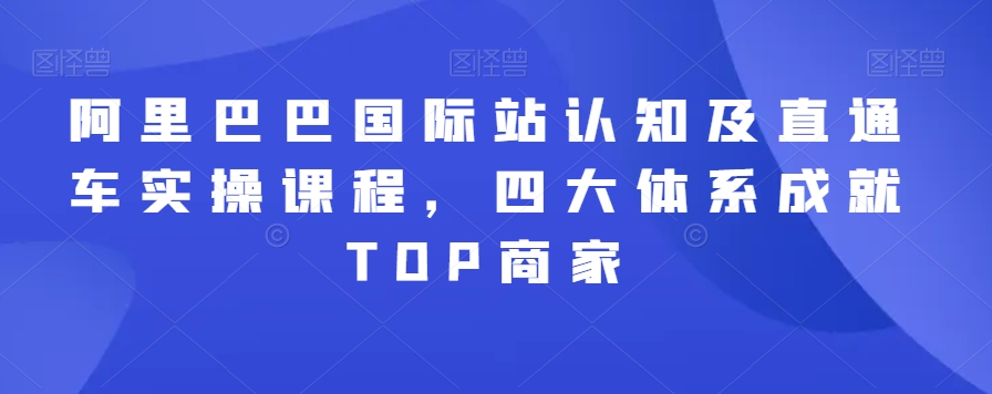 阿里巴巴国际站认知及直通车实操课程，四大体系成就TOP商家 - 163资源网-163资源网