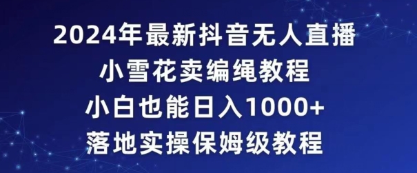 2024年抖音最新无人直播小雪花卖编绳项目，小白也能日入1000+落地实操保姆级教程【揭秘】 - 163资源网-163资源网