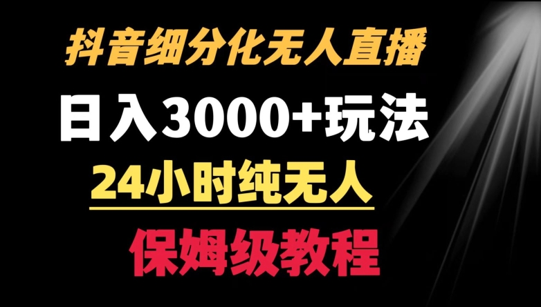 靠抖音细分化赛道无人直播，针对宝妈，24小时纯无人，日入3000+的玩法【揭秘】 - 163资源网-163资源网