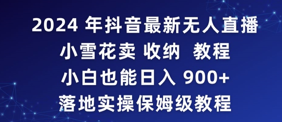 2024年抖音最新无人直播小雪花卖收纳教程，小白也能日入900+落地实操保姆级教程【揭秘】 - 163资源网-163资源网