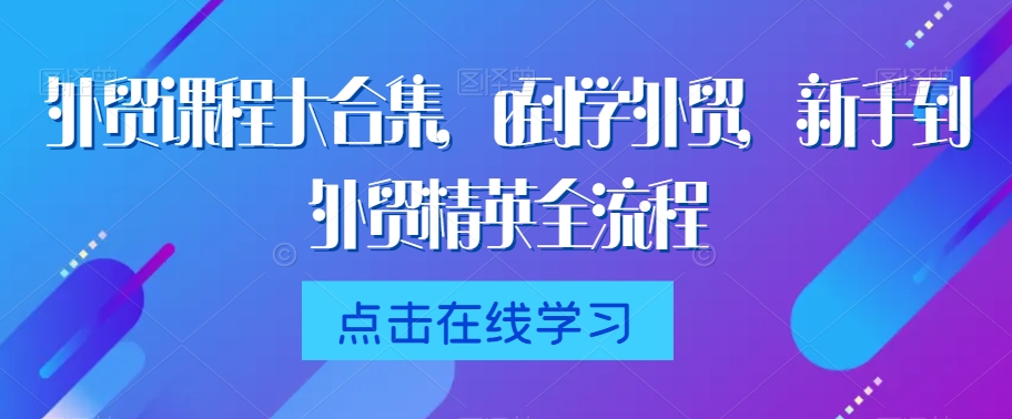 外贸课程大合集，0到1学外贸，新手到外贸精英全流程 - 163资源网-163资源网