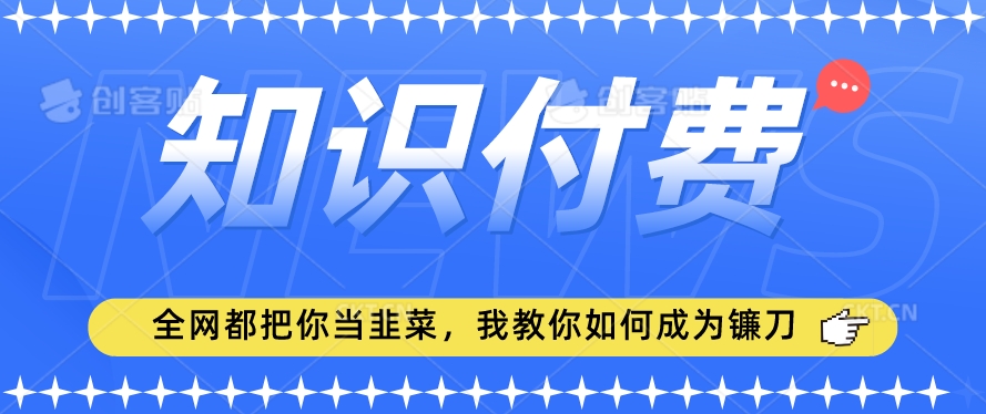 2024最新知识付费项目，小白也能轻松入局，全网都在教你做项目，我教你做镰刀【揭秘】 - 163资源网-163资源网