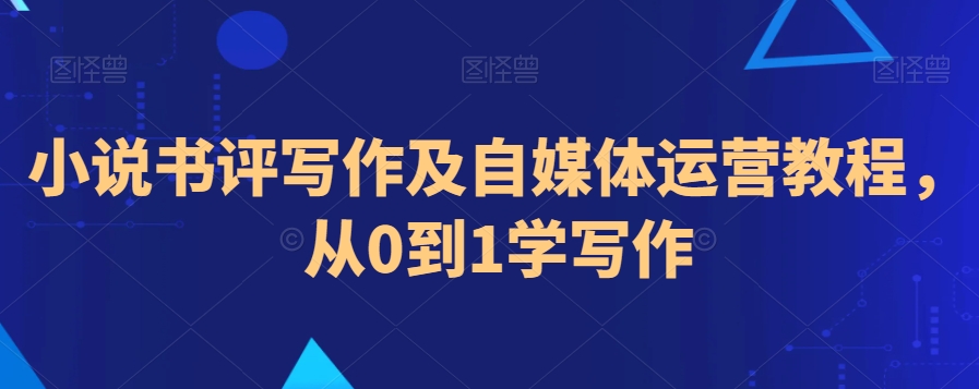 小说书评写作及自媒体运营教程，从0到1学写作 - 163资源网-163资源网