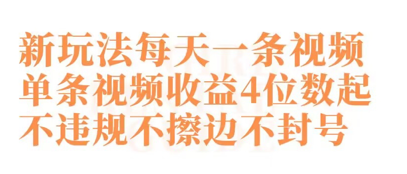 快手新玩法每天一条视频单条视频收益4位数起不违规不擦边不封号【揭秘】 - 163资源网-163资源网