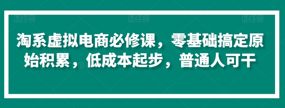 淘系虚拟电商必修课，零基础搞定原始积累，低成本起步，普通人可干 - 163资源网-163资源网