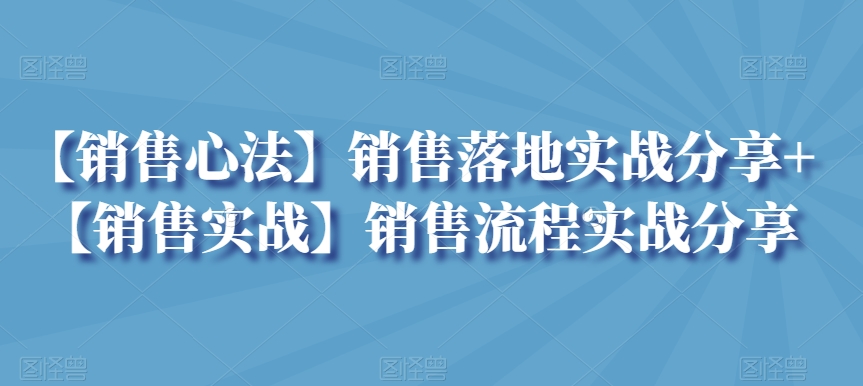 【销售心法】销售落地实战分享+【销售实战】销售流程实战分享 - 163资源网-163资源网