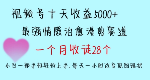 十天收益5000+，多平台捞金，视频号情感治愈漫剪，一个月收徒28个，小白一部手机轻松上手【揭秘】 - 163资源网-163资源网