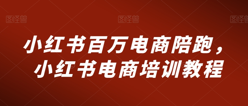 小红书百万电商陪跑，小红书电商培训教程 - 163资源网-163资源网