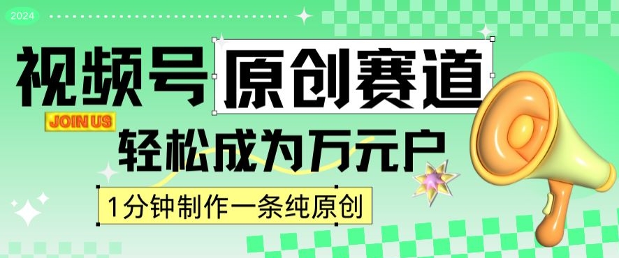 2024视频号最新原创赛道，1分钟一条原创作品，日入4位数轻轻松松 - 163资源网-163资源网