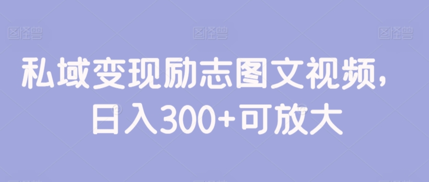 私域变现励志图文视频，日入300+可放大 - 163资源网-163资源网