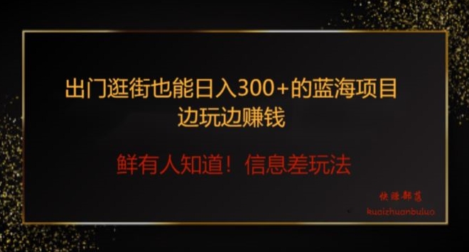 出门逛街也能日入300+边玩边赚信息差项目，小白一学就会 - 163资源网-163资源网