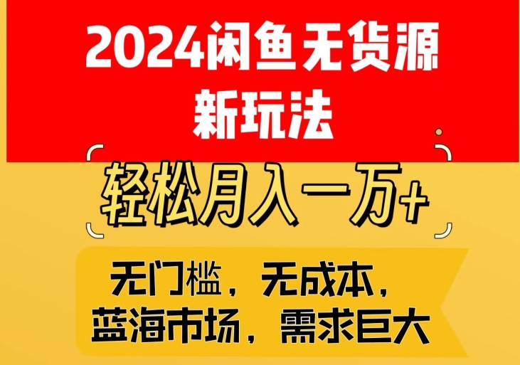 2024闲鱼无货源新玩法，蓝海市场轻松月入1W+ - 163资源网-163资源网