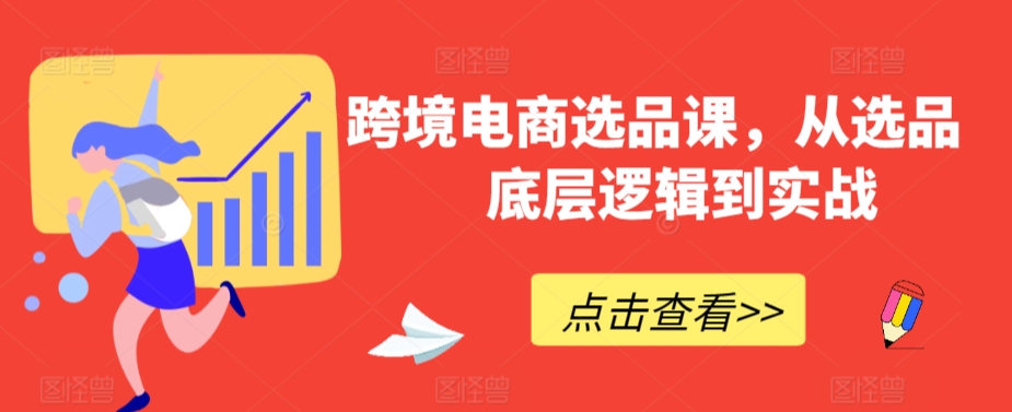 跨境电商选品课，从选品到底层逻辑到实战 - 163资源网-163资源网