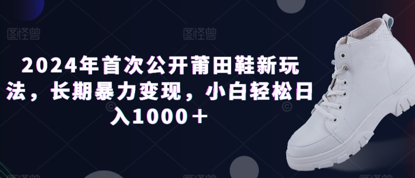 2024年首次公开莆田鞋新玩法，长期暴力变现，小白轻松日入1000＋ - 163资源网-163资源网