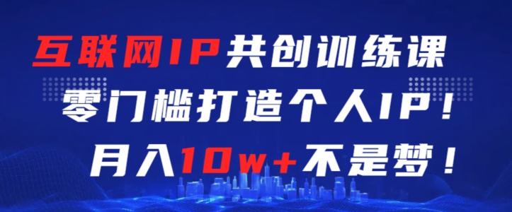 互联网IP共创训练课，零门槛零基础打造个人IP，月入10w+不是梦【揭秘】 - 163资源网-163资源网