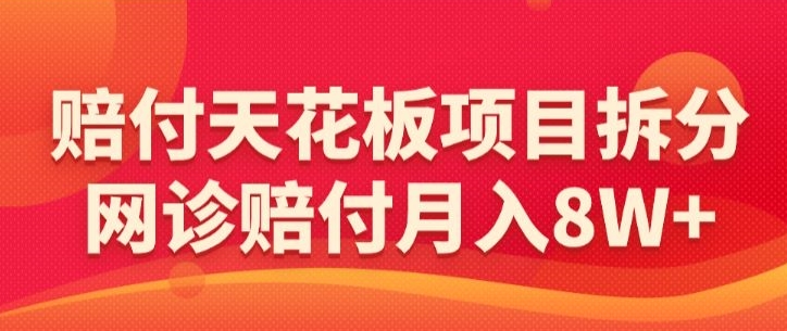 赔付天花板项目拆分，网诊赔付月入8W+-【仅揭秘】 - 163资源网-163资源网