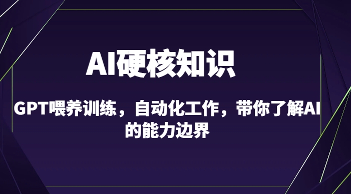 AI硬核知识-GPT喂养训练，自动化工作，带你了解AI的能力边界（10节课） - 163资源网-163资源网