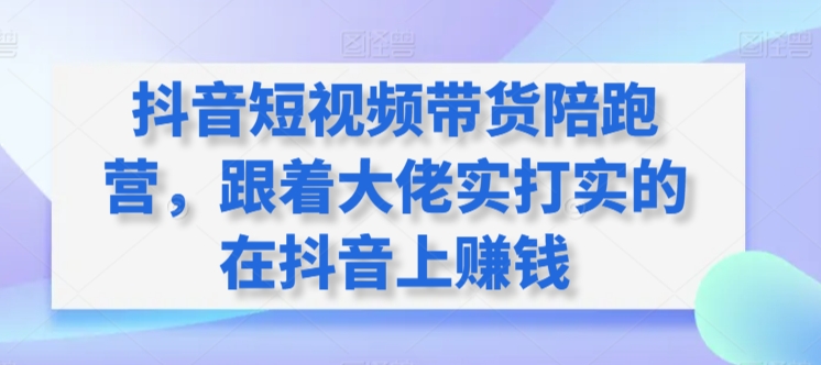 抖音短视频带货陪跑营，跟着大佬实打实的在抖音上赚钱 - 163资源网-163资源网