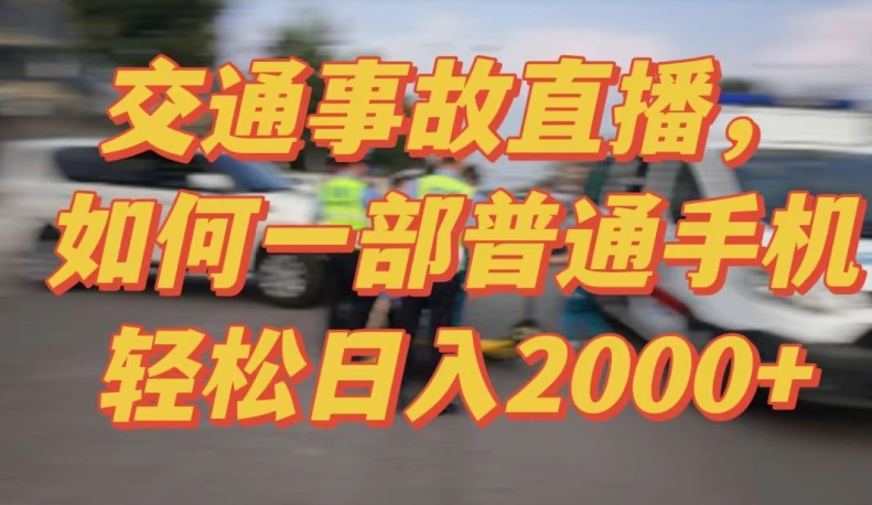 2024最新玩法半无人交通事故直播，实战式教学，轻松日入2000＋，人人都可做【揭秘】 - 163资源网-163资源网