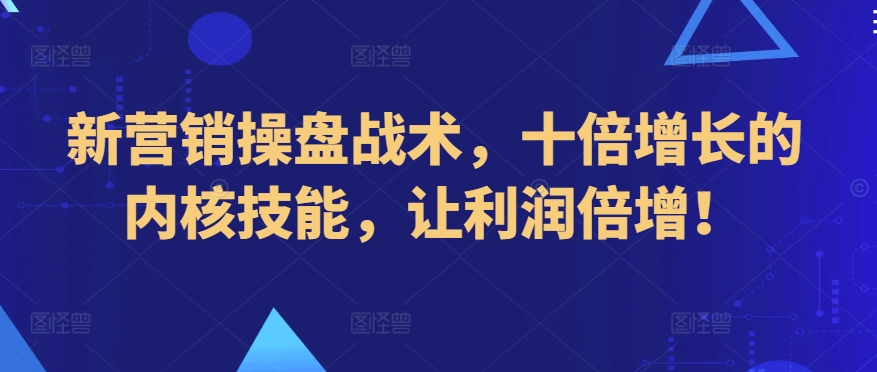 新营销操盘战术，十倍增长的内核技能，让利润倍增！ - 163资源网-163资源网