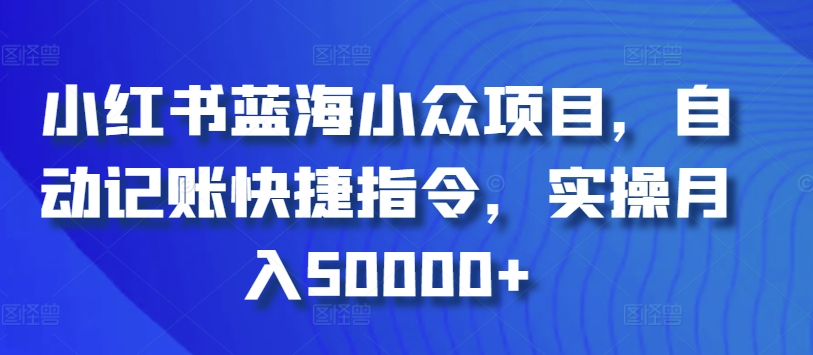 小红书蓝海小众项目，自动记账快捷指令，实操月入50000+【揭秘】 - 163资源网-163资源网