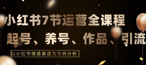 7节小红书运营实战全教程，结合最新情感赛道，打通小红书运营全流程【揭秘】 - 163资源网-163资源网