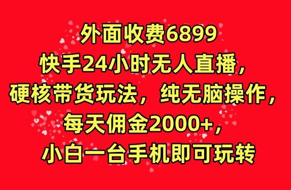 外面收费6899的快手24小时无人直播，硬核带货玩法，纯无脑操作 - 163资源网-163资源网