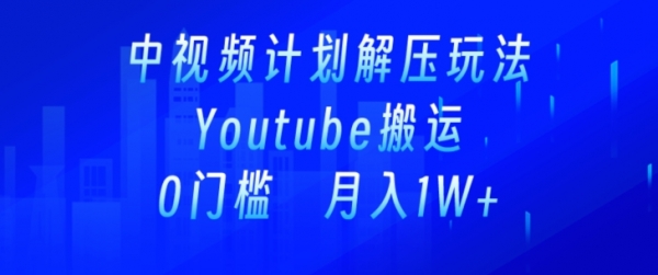 中视频计划全新玩法，一键搬运油管解压视频，多平台发布赚取收益 - 163资源网-163资源网