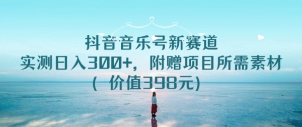 抖音音乐号新赛道，实测日入300+，附赠项目所需素材（价值398元） - 163资源网-163资源网