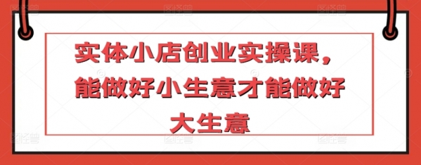 实体小店创业实操课，能做好小生意才能做好大生意 - 163资源网-163资源网