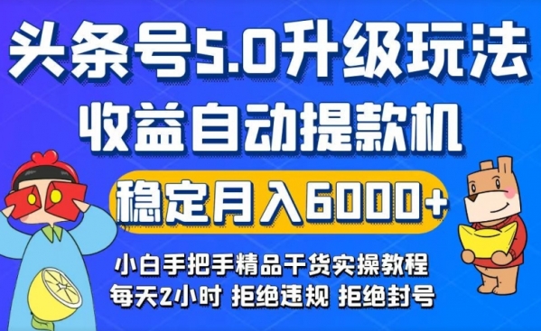 今日头条5.0升级版玩法，畅玩头条，自动提款机玩法，轻松月入6000+ - 163资源网-163资源网