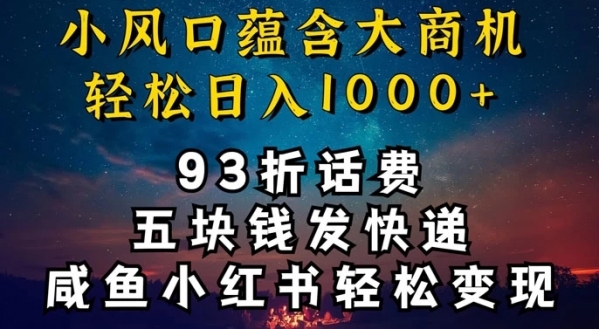 93折充话费，五块钱发快递，发布咸鱼小红书等，轻松日入1000+ - 163资源网-163资源网