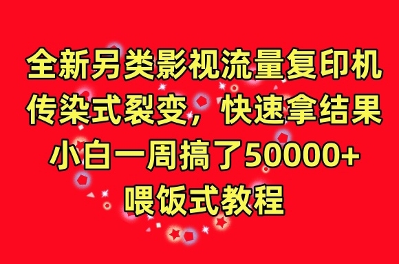 全新另类影视流量复印机，传染式裂变，快速拿结果，小白一周搞了50000+，喂饭式教程【揭秘】 - 163资源网-163资源网